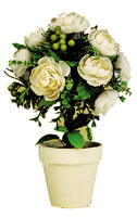 Fabric Rose Topiary