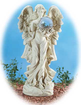 Angel with Gazing Ball Statuary